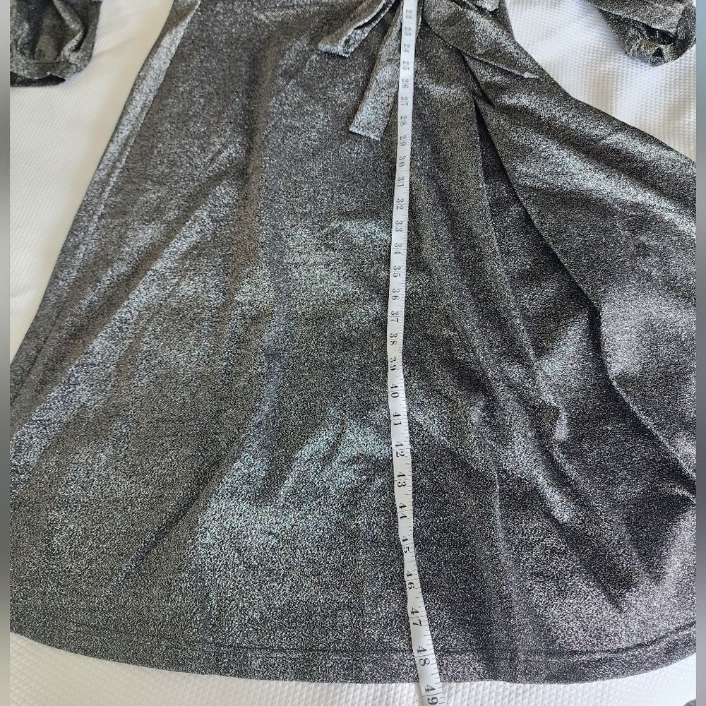 PLEIONE Metallic faux wrap midi dress - Picture 16 of 16